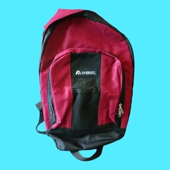 Everest backpack with front and side pockets burgundy/blk unisex - Picture 3 of 8